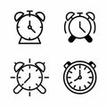 Alarm Clock Icon Set for Time Management Designs Royalty Free Stock Photo
