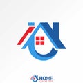 initial U sans serif font roof house window chimney monogram property home Royalty Free Stock Photo