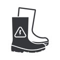 Isolated pictogrm wear electrically resistant boots for protection against high voltage electricity Royalty Free Stock Photo