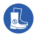 Isolated pictogram wear electrically resistant boots for protection Royalty Free Stock Photo