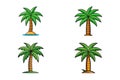 Palm tree vector art with white background. Royalty Free Stock Photo