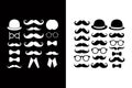 Mustache Styles and Accessories Silhouette Vector Icons Royalty Free Stock Photo