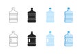 Water Gallon Icon Set â Clean Flat & Line Styles Royalty Free Stock Photo