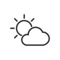 Isolated outline icon day with sun and cloud, summer and sunny weather icon Royalty Free Stock Photo