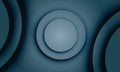 Abstract circle papercut smooth blue composition. vintage copy space stage banner. Royalty Free Stock Photo