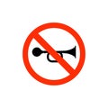 No horn road sign. No blowing of the horn traffic sign Royalty Free Stock Photo