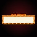 Now playing vintage cinema marquee sign Royalty Free Stock Photo