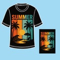 Summer t-shirt design, summer vintage t-shirt design, summer beach t-shirt template color, T-shirt design Royalty Free Stock Photo