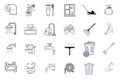 Collection of various cleaning and hygiene related icons Royalty Free Stock Photo