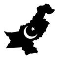Silhouette of pakistan map vector illustration on white background Royalty Free Stock Photo