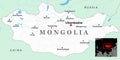 Mongolia Political Map â Cities & Borders Royalty Free Stock Photo