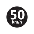 Speed limit 50 kmh Sticker vector illustration Royalty Free Stock Photo