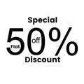 Flat 50% Off Sale Banner â Isolated on White Royalty Free Stock Photo