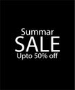 Summer Sale Banner â Up to 50% Off on Black Background Royalty Free Stock Photo