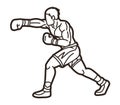 Boxing Sport Boxer Ultimate Fighter Cartoon Graphic Royalty Free Stock Photo