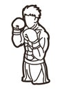 Boxing Sport Boxer Ultimate Fighter Cartoon Graphic Royalty Free Stock Photo