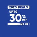2025 New Year Deals â Up to 30% Off Banner Royalty Free Stock Photo