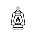 Vintage Lantern Icon, Classic Camping Lamp Illustration Royalty Free Stock Photo