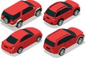 Set of isometric family car Royalty Free Stock Photo