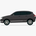 Modern family car dark grey SUV illustration Royalty Free Stock Photo
