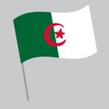 Algeria national flag flutters with flagpole Royalty Free Stock Photo