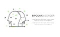 Bipolar disorder concept with mood swings imbalance, brain Royalty Free Stock Photo