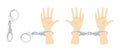 illustration of human and the law of society, Hands are being held in handcuffs Royalty Free Stock Photo