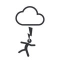 Isolated pictogram of person struck by lightning, symbolizing high voltage danger during storms Royalty Free Stock Photo