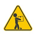 Isolated pictogram icon warning to watch your step due to many objects on the floor Royalty Free Stock Photo