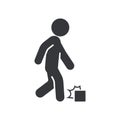 Isolated pictogram icon warning to watch your step due to many objects on the floor Royalty Free Stock Photo