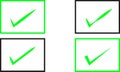 Flat Green Tick Boxes UI Elements Set for Survey, Forms and App Interface Vector Design Royalty Free Stock Photo