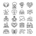Love natural icon set Royalty Free Stock Photo