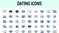 Dating Icons Set Royalty Free Stock Photo