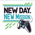 New Day New Mission Typography T-Shirt Royalty Free Stock Photo
