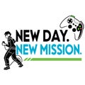 New Day New Mission Typography T-Shirt Royalty Free Stock Photo