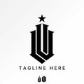initial LUI or LVI font gothic guard line aesthetic art taper monogram brand Royalty Free Stock Photo