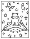 Halloween Cat Coloring Page â Cute & Creepy Printable Art for All Ages Perfect October Fun Royalty Free Stock Photo