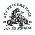 ATV Racing sport vector illustration, perfect for t shirt design Royalty Free Stock Photo