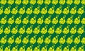Seamless yellow floral pattern on a green background, perfect for spring or summer textile d Royalty Free Stock Photo