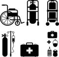 Medical Equipment and Assistance Icons Royalty Free Stock Photo