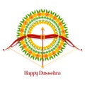 Dussehra Bow and Arrow with Circular Floral Rangoli Design Royalty Free Stock Photo