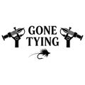 Gone Tying â Fly Tying Vise and Hook Vector Quote Royalty Free Stock Photo