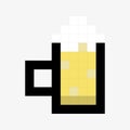 beer pixel art icon vector illustration. Royalty Free Stock Photo