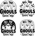 All the ghouls love me cute ghost clipart. Royalty Free Stock Photo