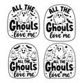 All the ghouls love me cute ghost clipart. Royalty Free Stock Photo