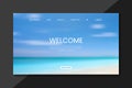 Modern Website Landing Page Design with Tropical Beach Background â Minimal UI UX Web Template Royalty Free Stock Photo