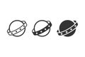 Minimalist Planet Icon with Ring and Stars â Flat Vector Space Symbol Set Royalty Free Stock Photo