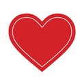 Red heart shape with white border symbol love Royalty Free Stock Photo