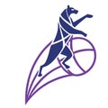 Dynamic Big Cats on the Court logo Royalty Free Stock Photo