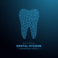 National dental hygiene month promotes good oral health, preventive dental care, and healthy habits. Holiday concept background. Royalty Free Stock Photo